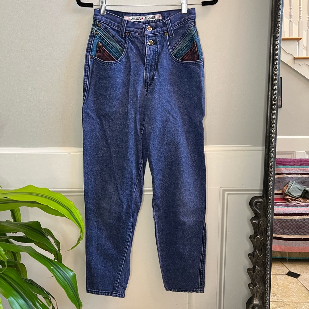 Vintage Zena Color Block Jeans Size 7/8